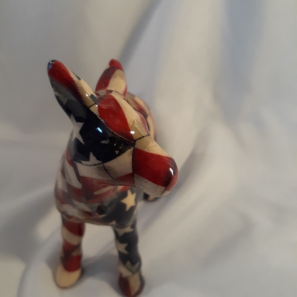 Donkey figurine American Flag patchwork print - Picture 2 of 6